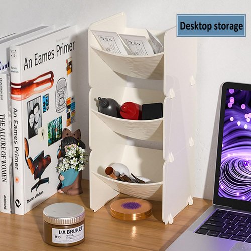 kaileyouxiangongsi 3-Tier Multipurpose Desktop Organizer - Stackable Plastic Penholder | Desk, Makeup, Dorm Caddy, Classroom Art Organizers （off-white）