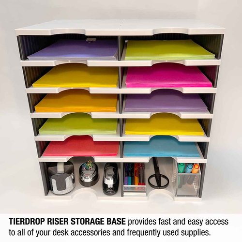 Ultimate Office TierDrop Riser Storage Base Lifts Your Sorter 5 Inches Off of The Work Surface for Easier Unobstructed Access to The Lower Compartments and Easy Access to Frequently Used Supplies…