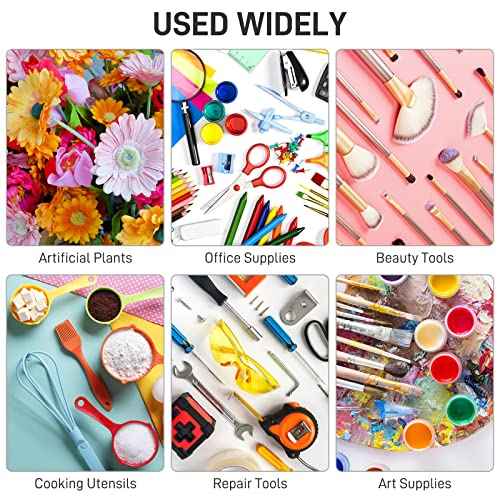 5 Pack Hanging Cup Holders, Multipurpose Rolling Cart Accessories Utility Cart Accessories For Art Craft Supplies, Space Saving Hanging Storage Basket Pencil Holder Makeup Organizers (White)