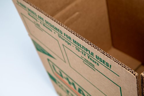 U-Haul Small Heavy-Duty Double Wall Moving & Shipping Boxes - Pack of 10 Boxes with Handles - 16-3/8” x 12-5/8” x 12-5/8” (L x W x H) - Bonus Roll of Tape Included