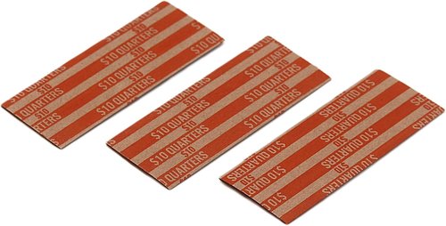 Huron Flat Coin Wrapper - Quarter Rolls $10 Orange | Pack of 250 Durable Wrappers