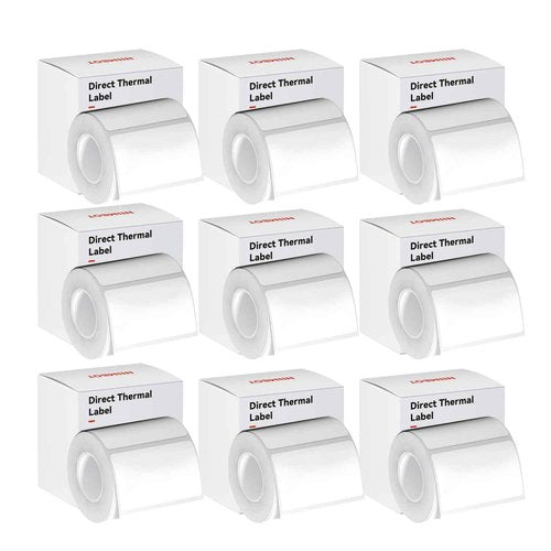 9Rolls White Label 50x30mm for NIIMBOT B1 B21 B3S Label Maker,Waterproof,Self-Adhesive Label Paper Office and Home Labeling Tape Replacement.