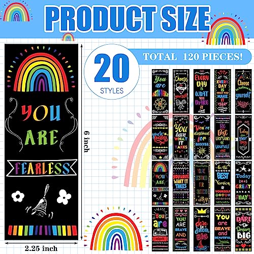TecUnite 240 Pcs Inspirational Pencils Bookmarks 120 Set Motivational Bookmarks Thermochromic Color Changing Pencils Back to School Supplies for Student Reading Classroom Teacher Positive Reward Gift