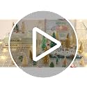 CCINEE 30 Pcs Miniature Frosted Bottle Brush Christmas Trees - 4 Sizes, Wooden Base, 12.5cm/8.5cm/6.5cm/4.5cm 1.3cm Wreath
