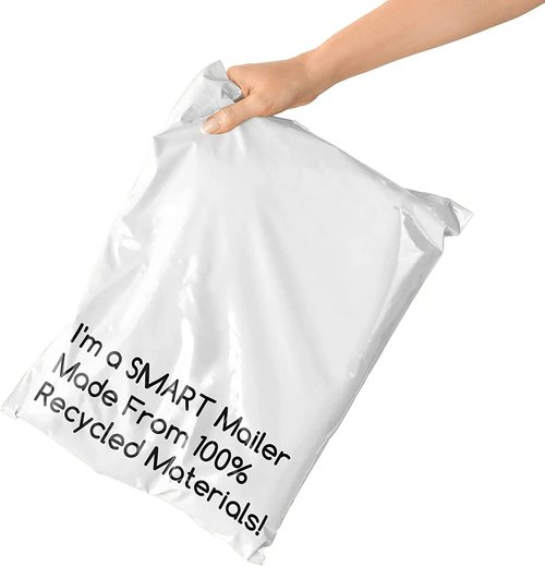 300 Count, 10x13 inch 100% Recycled Poly Mailers Eco Friendly Packaging Envelopes Supplies Mailing Bags 2.5 Mil Thick - SMART Mailer