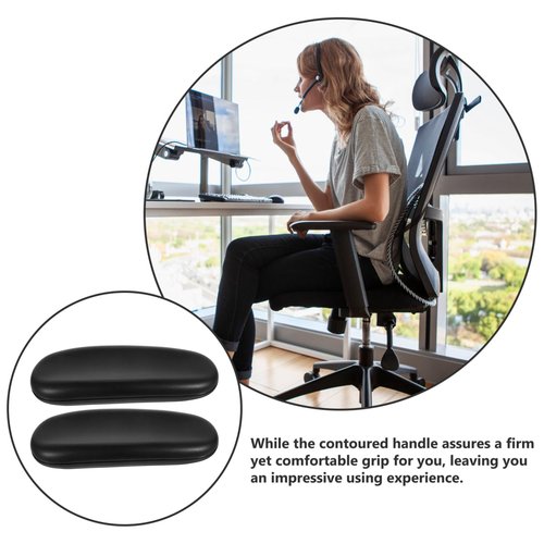 Unomor 1Pair Swivel Chair Armrests Replacement Pads Office Chair Armrest Covers Easy to Install Stretchable Design for Comfort and Support for Home and Office Use