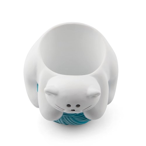 Chapman and Grand Relaxing Kitty Cat Pen Holder (White/Turquoise), Patent Pending