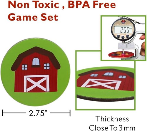 KiDEPOCH Memory Match Game - Non-Toxic Educational Memory Game for Kids | 16 Barnyard Pairs, Ages 3+