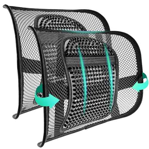 Samyoung 2 Pack Mesh Back Lumbar Support, Back Support Seat Cushion with Breathable Mesh for Office Chairs Car 12¡± x 16¡±