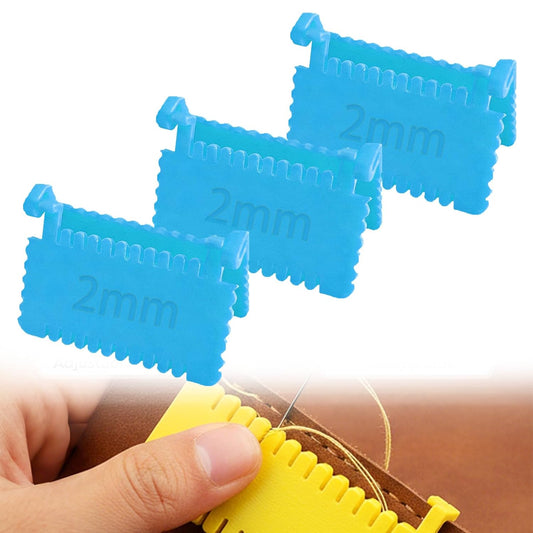 Skiennix Edge Stitch Lock & Sewing Gauge Set - 3 Pcs Clip-On Ruler for Even Stitching (2/3/4mm)