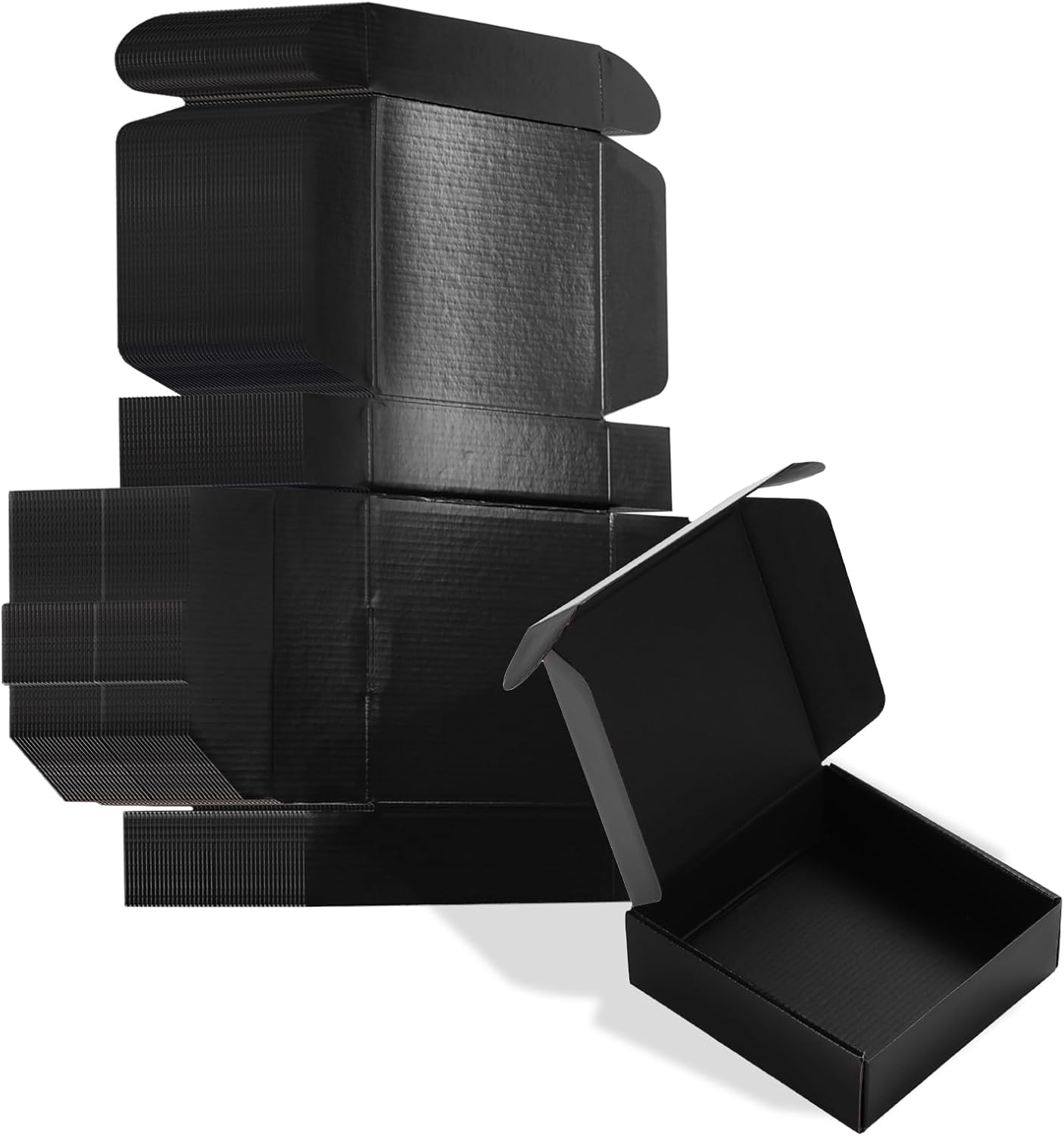 ZBEIVAN Black Shipping Boxes - 6x6x2 Corrugated Cardboard Mailers for Small Business Packaging | Set of 50