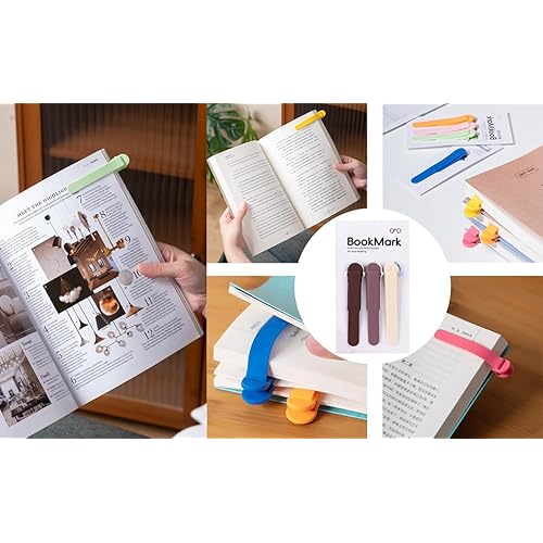 3Pcs Bookmark Book Marks, Silicone Book Marks for Reading Women Men Kids Book Lovers, Automatic Book Mark Smart Book Marker Clip Page Holder Reading Accessories School Supplies Gifts for Students