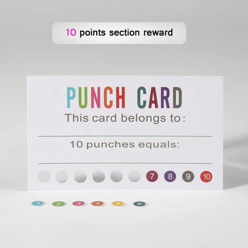 ONEDONE Punch Cards (Pack of 200) Reward Punch Cards for Classroom Behavior Incentive Awards for Kids Students Teachers Home Classroom School Business Loyalty Gift Card - 3.5" x 2"