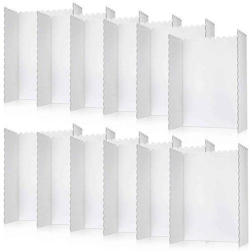 12 Pcs 24 x 36 Inch Trifold Poster Display Boards White for Science Fair Presentation Projects Photo Exhibition Display Tri fold Board Foldable Paperboard for School Supplies Bulk Business