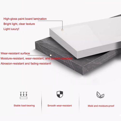 l Shaped Reception Desk with Counter, Salon Front Reception Desk with LED Light & Lockable Drawer, Modern Retail Checkout Sturdy & Well Built for Lobbies, Office, SOHO, Shop