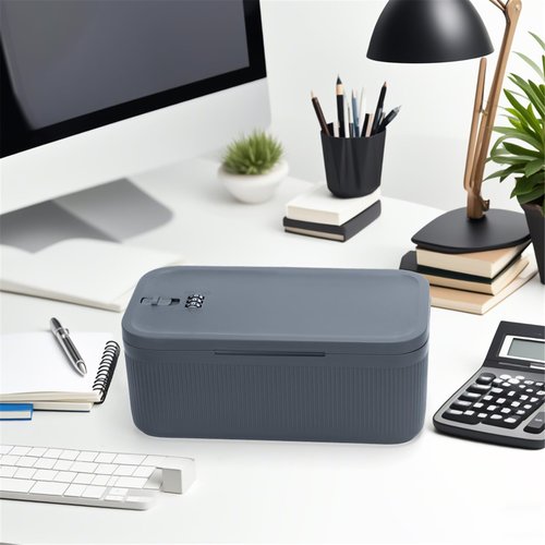 Lockable Storage Box,Small Medicine Lock Box,Food Lockbox,Medical Pill Bag Organizer,Refrigerator Snack Case Bin Container,Locked Cell Phone Jail,Personal Item Safe for Gift,Office,Travel (Navy)