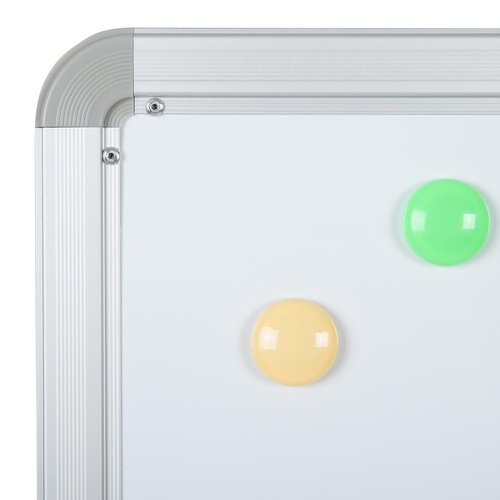 Flash Furniture HERCULES Series 64.25"W x 64.75"H Double-Sided Mobile White Board with Pen Tray
