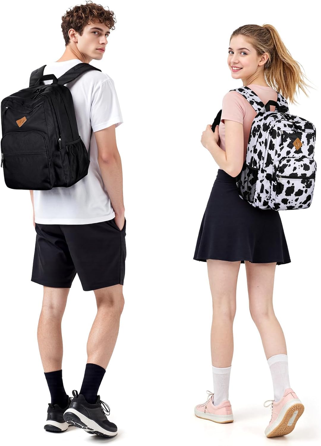 ZORFIN 26L Black Backpack - Water Resistant College & Travel Bookbag for All-Day Comfort