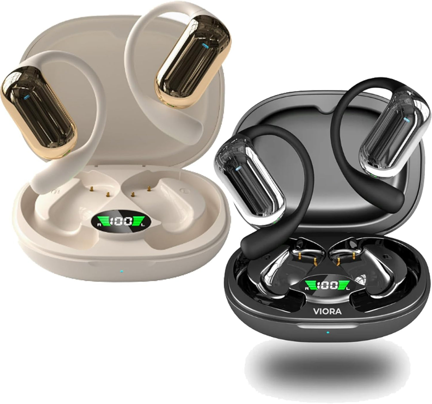 Skiennix Translation Earbuds - AI Wireless Bluetooth Real-Time Interpretation Headset | Black & Khaki