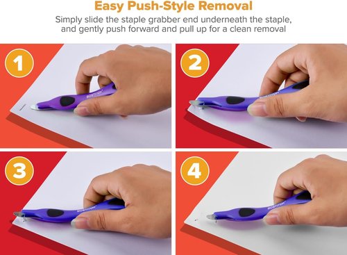 Bostitch Office Magnetic Staple Remover - Easy Puller for Office, Home & School | Neon Colors, 3 Pack