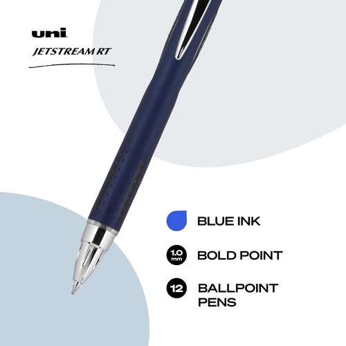 Uniball Jetstream RT 12 Pack, 1.0mm Medium Blue, Wirecutter Best Pen & Uniball Signo 207 Gel Pen 12 Pack, 0.7mm Medium Black Pens, Ink Pens | Office Supplies Sold by are Ballpoint Pen