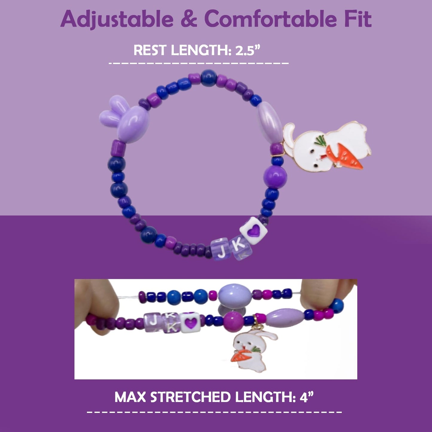 Fasmium 7 PCS Army‘s Bracelets Set - K-pop Inspired Friendship Beaded Bracelets with Letters & Charms - Unique Dream Jewelry Gifts Merch
