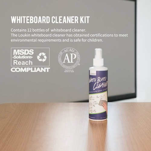 loukin Non-Toxic Whiteboard Cleaner, 8.5 fl oz Dry Erase Board Cleaner, White board Cleaning Spray, Removes Stubborn Marks from Whiteboards, Chalkboard (12-Pack)