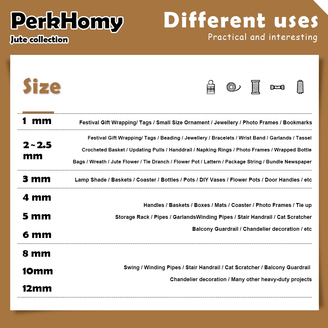 PerkHomy 1100FT Jute Twine String 2mm 3ply Natural Thin Twine for Craft Gardening Gift Wrapping Packing Material Wedding Christmas Decoration Bulk