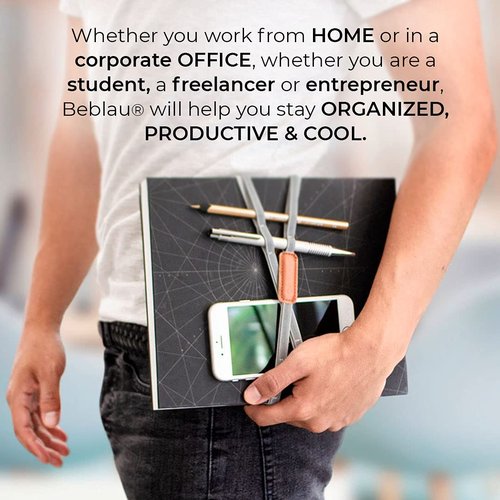 Beblau TWIST PACK (S & L included) ELASTIC PORTABLE ORGANIZER attachable to your laptop, notebook, PC screen.. Anything! Office, Home & School | Laptop accessory | Backpack | CHRISTMAS GIFT