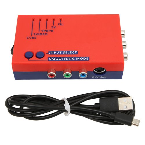 RetroScaler2x Converter A V to HD Multimedia Interface with Excellent Sound Performance, Compatible with Various Retro Consoles (Red)