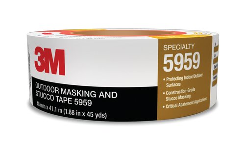 3M Outdoor Masking and Stucco Tape 5959, Red, 48 mm x 41.1 m, 12.0 mil
