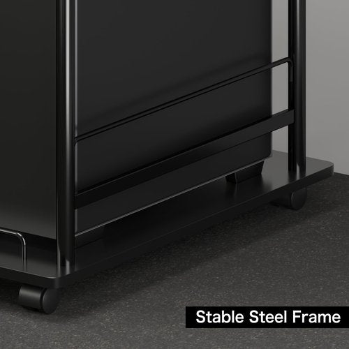 PROXRACER Height Adjustable Computer Tower Stand, 3-Tier CPU Holder Cart Printer Stand Mobile PC Laptop Standing Table Home Office Gaming Accessories with Rolling Wheels,26.4 * 45in