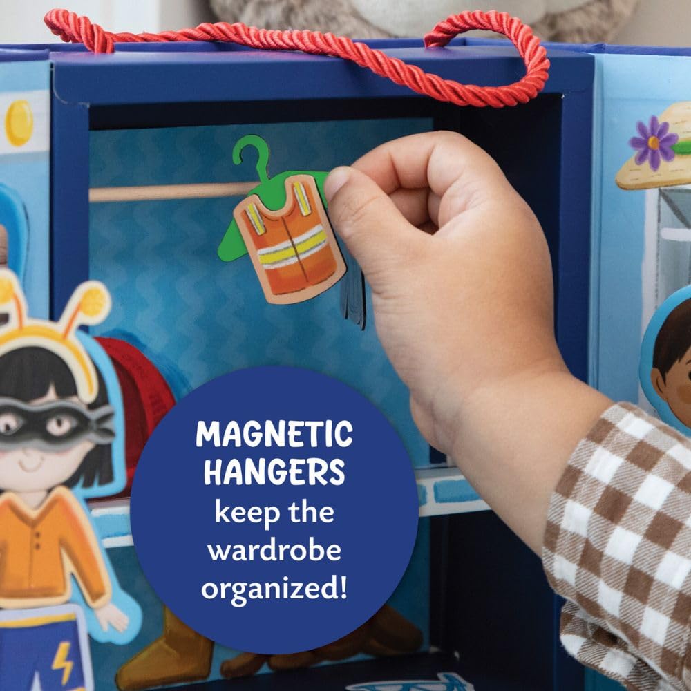 Peaceable Kingdom Magnetic Dress Up: Playful Pretend Playset, Magnetic Dress-Up Dolls with Wardrobe Case, 50+ Piece Screen-Free Toy for Kids Ages 3+
