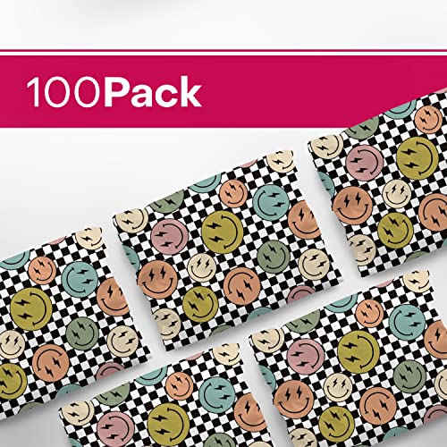 10x13 Inches Smiles Checkerboard Poly Mailers - 100 Pack Shipping Bags