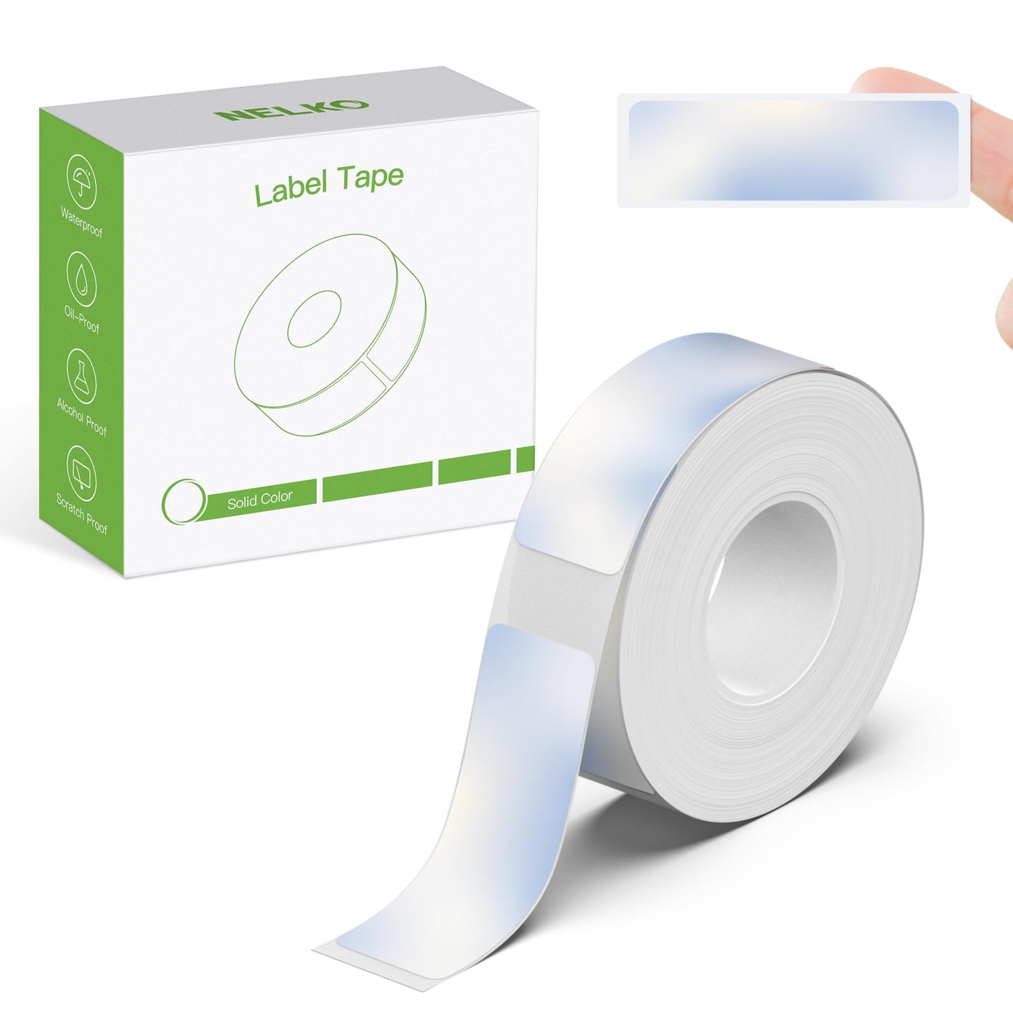 Nelko Genuine P21 Label Maker Tape, Adapted Label Print Paper, 14x40mm (0.55"x1.57"), Standard Laminated Labeling Replacement, Multipurpose of P21 Label Maker, 180 Tapes/Roll, 1 Roll, Light Blue