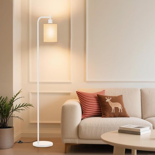 SIBRILLE Dimmable Floor Lamp - Modern Tall Standing Lamp with Remote Control & 3 Color Temperatures | Linen Shade