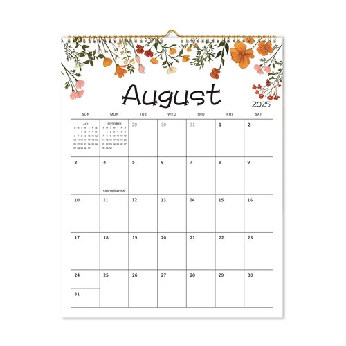 Wall Calendar 2025-2026 - 15" x 12" Monthly Wall Calendar with Floral Design Runs From Jul 2025 to Dec 2026, Large Blocks, Thick Paper, Twin-Wire Binding, Perfect for Planning, Organizing, and Scheduling Your Life