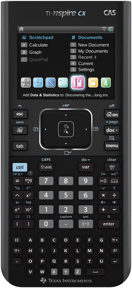 Texas Instruments Nspire CX CAS Graphing Calculator - Advanced Features for Math & Science | Sleek Design