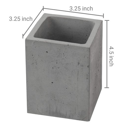 MyGift Pen Holder Pencil Holder For Desk,Pen Cup Holder For Desk,Concrete Desktop Pencil Cup,Modern Gray-Tone,Set of 3