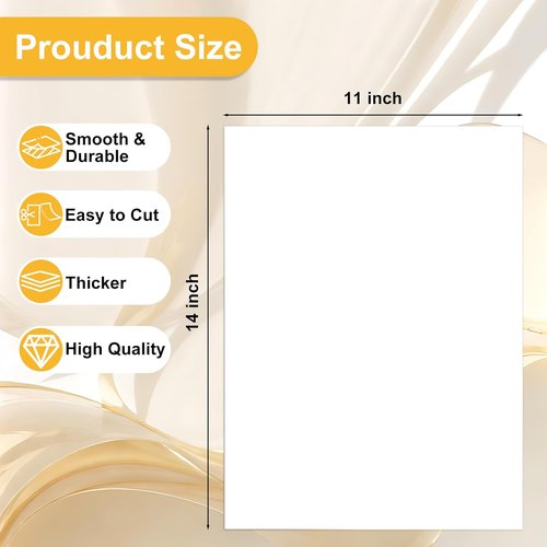 50 Pack White Poster Boards - Heavyweight 11"x14" Blank Paper for Art Displays & School Projects