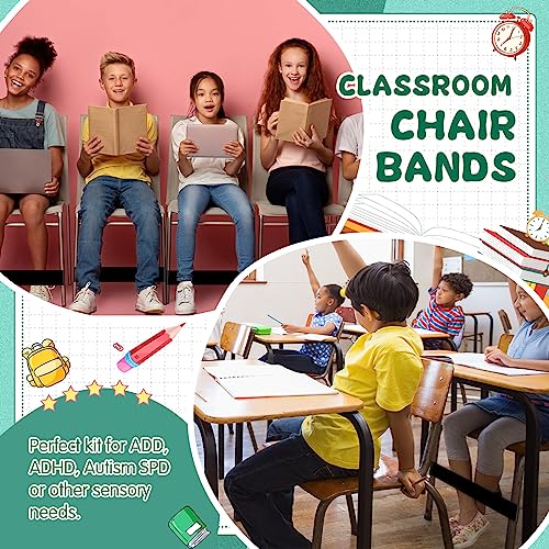 Berlune Classroom Chair Fidget Bands Black 1mm Pack of 24