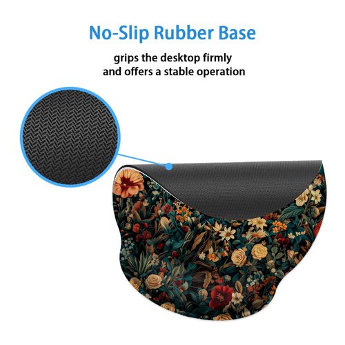 Ergonomic Mouse Pad with Memory Foam Wrist Rest Support Design,Relieve Wrist Pain Mousepad,Non-Slip Base for Laptop,Computer,Office Desk Accessories,Carpal Tunnel,Retro Floral