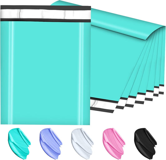 Skiennix Poly Mailers - Large 14.5x19 Shipping Bags | 100 Pack, Waterproof & Tear-Proof, Self-Seal (Teal)