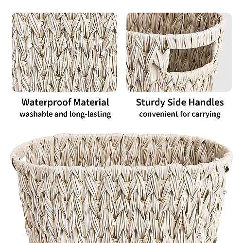 GRANNY SAYS Wicker Trash Can, Waterproof Bathroom Trash Can, Wicker Waste Basket for Bathroom, Decorative Boho Waste Basket for Bedroom, Office, 19 Liters/5 Gallons