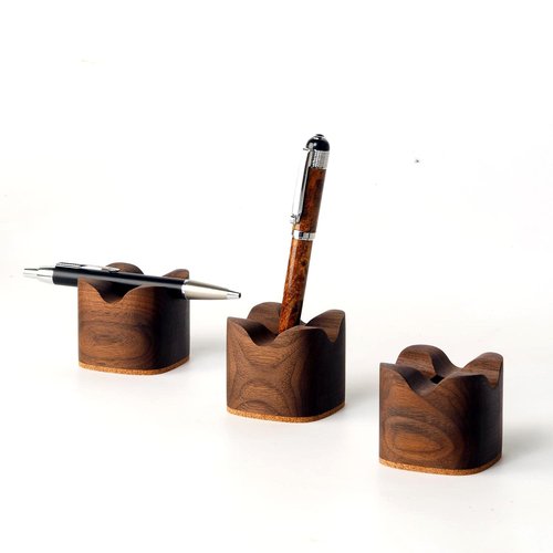 Generic Wood Pen Tray, Wooden Pen Holder, Minimalist Pen Rest, Wooden Desk Organizer Tray (M01-WALNUT) (WALNUT)