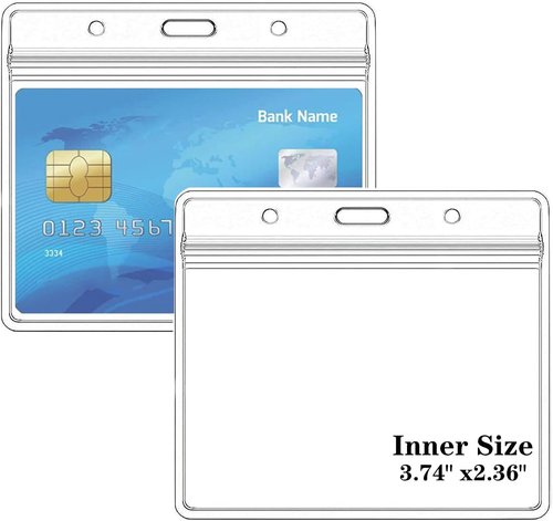 Extra Thick ID Card Badge Holder by [Brand Name] - Waterproof Resealable Zip | Small Size 2.36 x 3.74 Inches, 30 Packs