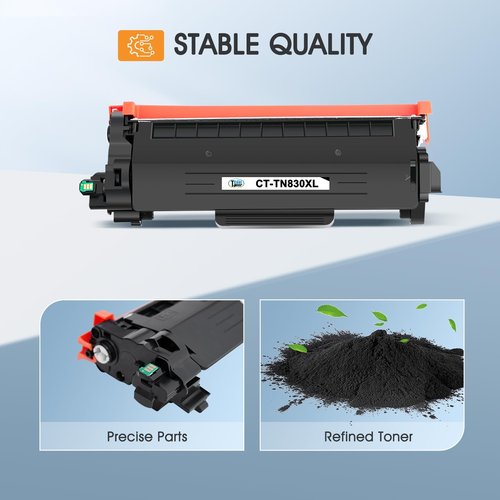TN830XL TN830 830XL Toner for Brother Printer HL-L2460DW DCP-L2640DW Replacement for Brother TN830 XL/V/R TN 830 XL TN-830XL Cartridge MFC-L2820DW HL-L2405W HL-L2400D Printer High Yield 2 Pack Black