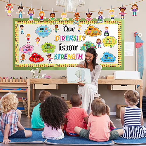 Diversity Bulletin Board Decoration Set with Welcome Sign - Our Diversity is Our Strength