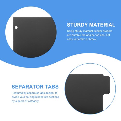 LAPYAPPE A4 3-Ring Binder Dividers Tabs Removable Plastic Page Dividers for Office Notebooks 5-Tab Index for School and Business