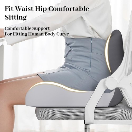 Reenly Back and Seat Cushion, 2025 Upgraded Reenly Car & Trucker Seat Cushion, L-Shaped Non Slip Memory Foam Seat Skin with Back Lumbar Support, Sciatica Relief for Driver Long Drives (Black)